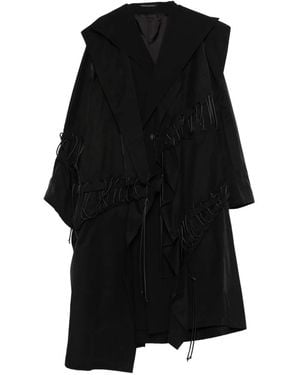 Yohji Yamamoto Abrigo con doble capa - Negro