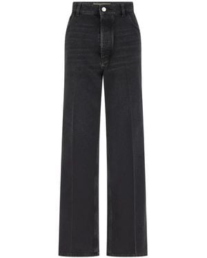 Marni Wide-Leg-Jeans Mit Logo-Patch - Schwarz