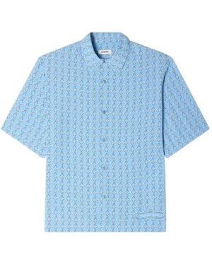 Sandro Link Print Loose-Fit Shirt - Blue