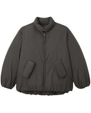 Low Classic Gefütterte Jacke Mit Stehkragen - Schwarz
