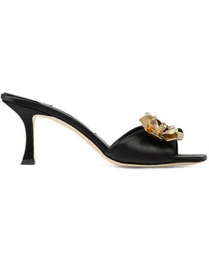 Jimmy Choo Skye 70 Sandalen Met Bloemen - Zwart