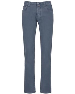 Jacob Cohen Bard Logo-Patch Straight-Leg Trousers - Blue