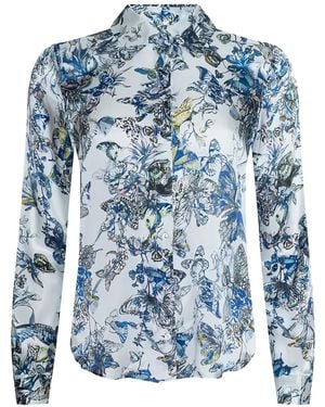 L'Agence Tyler Blouse Met Vlinderprint - Blauw