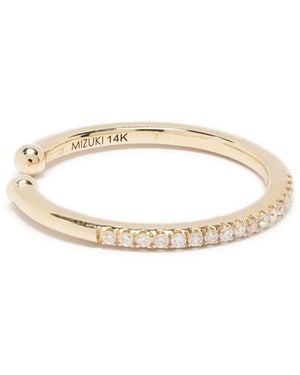 Mizuki Pendiente earcuff Sea of Beauty en oro amarillo de 14kt con diamantes - Multicolor