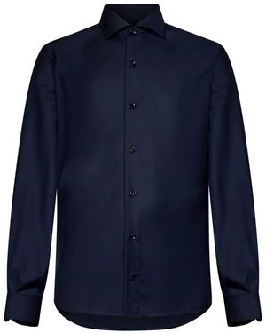 Franzese Collection Virigin Wool Shirt - Blue