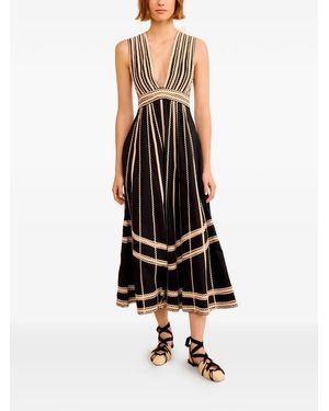 Ulla Johnson Palermo V-Neck Midi Dress - White
