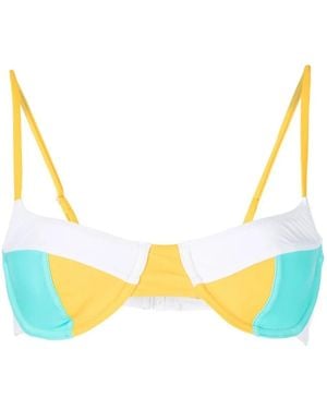 Solid & Striped The Emily Colour-Block Bikini Top - Blue