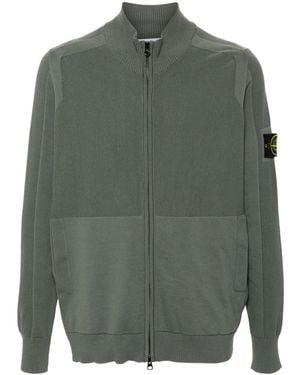 Stone Island Cardigan Con Applicazione Compass - Verde