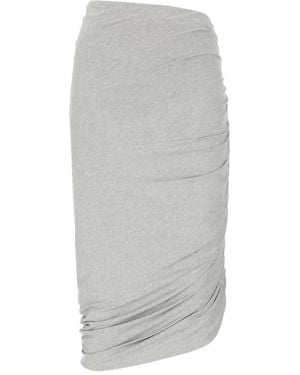The Attico Embroidered-Logo Midi Skirt - Grey