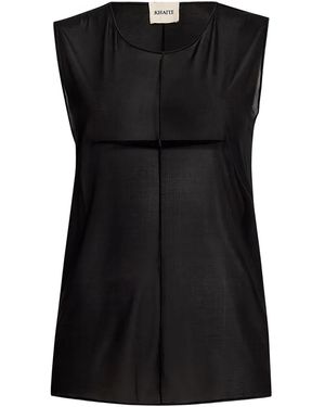 KHAITE Allo Sleeveless Top - Black