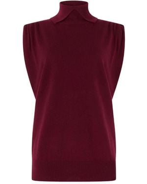 Genny High-Neck Vest - Red