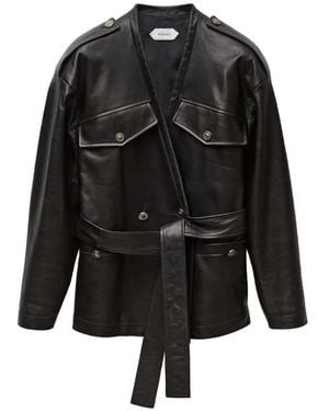 Versace Leather Blouson - Black