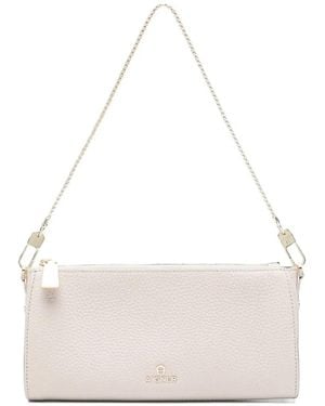 Aigner Ivy Schultertasche Aus Gekörntem Leder - Weiß