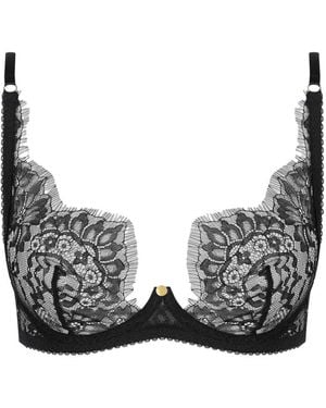 Maison Close Inspiration Divine Scarf Floral-Lace Bra - Black
