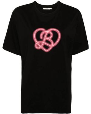 B+ AB Logo-Print Cotton T-Shirt - Black