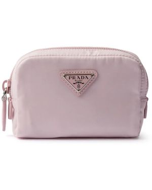 Prada Kosmetiktasche Mit Triangel-Logo - Lila
