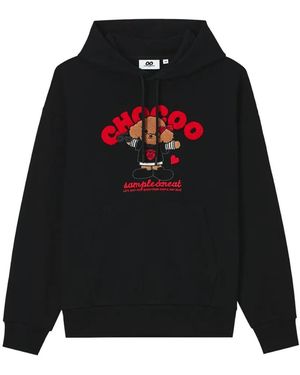 Chocoolate Graphic-Print Drawstring Hoodie - Black