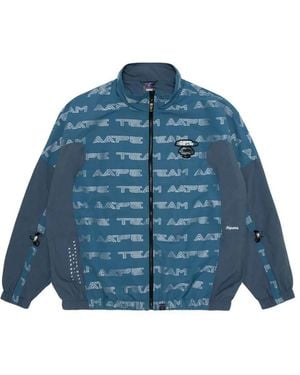 Aape By A Bathing Ape Moonface Monogram-Print Jacket - Blue