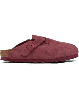 Birkenstock Boston Suede Mules - Purple