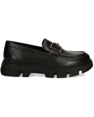 Geox Vilde Buckle Lug-Sole Loafers - Black