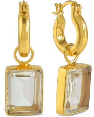 Shyla Boucles D'Oreilles Créoles Sorrento Ornées De Cristaux - Metallic