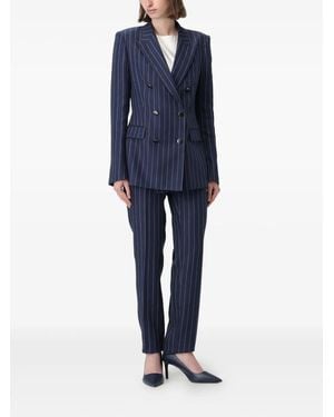 Tagliatore Striped Double-Breasted Suit - Blue