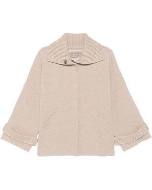 D.exterior Cardigan Con Colletto A Coste E Bottoni - Neutro