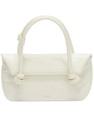 Jil Sander クロコパターン ショルダーバッグ - ホワイト