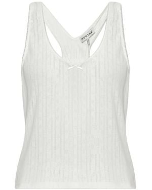 Munthe Nanetta Pointelle-Knit Top - White