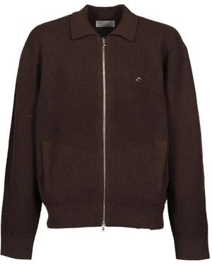 CEDARWOOD Cities Distressed Zip-Up Cardigan - Brown