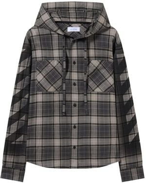 Off-White c/o Virgil Abloh Spray Diagonal Hooded Shirt - Black
