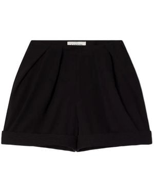 Lanvin Crepe Pleated Shorts - Black