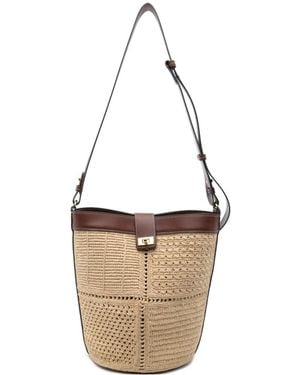 Anya Hindmarch Bolso Bombonera Con Ribete De Cuero Y Diseño Patchwork - Blanco