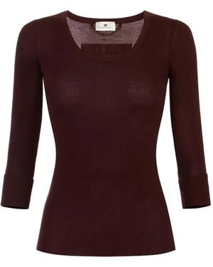 Elisabetta Franchi Cropped Sweater - Purple