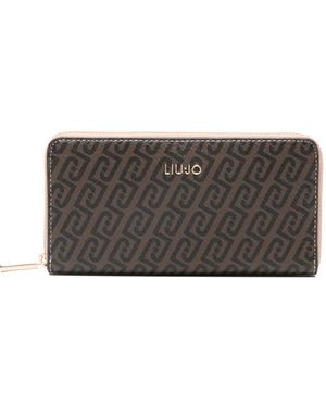 Liu Jo Large Monogram Wallet - Grey