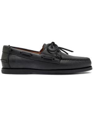 Polo Ralph Lauren Leather Boat Shoes - Black