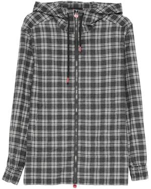 Kiton Plaid Hooded Shirt - Gray