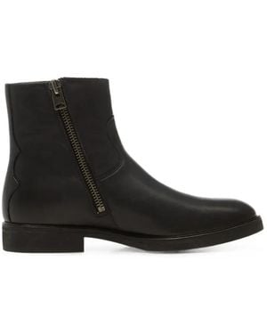 AllSaints Lang Zip-Fastening Leather Boots - Black