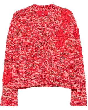 Ermanno Scervino Cardigan Mit Blumenapplikation - Rot