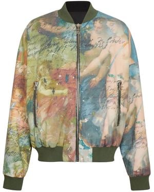 Balmain Printed Reversible Bomber Jacket - Green