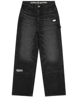 Aape By A Bathing Ape Moonface-Appliqué Jeans - Grey
