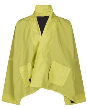KIMO NO-RAIN Crinkled shawl-collar jacket - Gelb