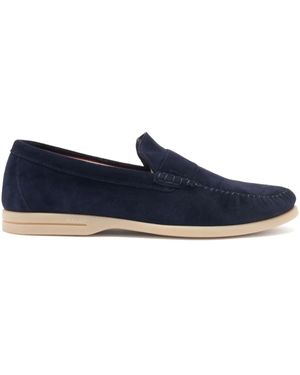 Bally Switz Moc Gathered Stitching Loafers - Blue