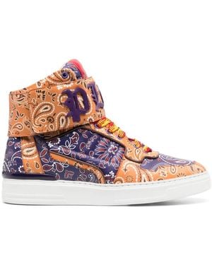 Philipp Plein ペイズリー ハイカットスニーカー - ピンク