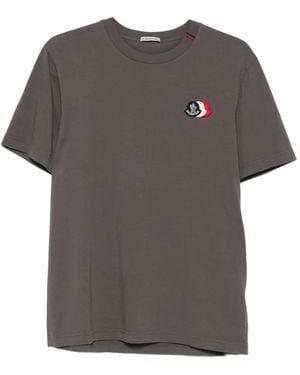 Moncler Logo-Patch T-Shirt - Grey