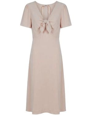 N°21 Kleid Mit Schleifendetail - Natur