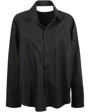 Balenciaga Cut-Out Shirt Mini Dress - Black