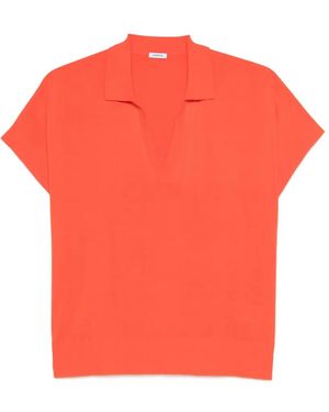 Aspesi V-Neck Short-Sleeve Top - Red