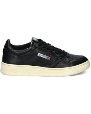 Autry Medalist Leather Sneakers - Black