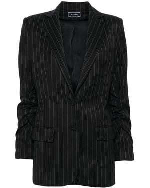 Styland Pinstripe Blazer - Black